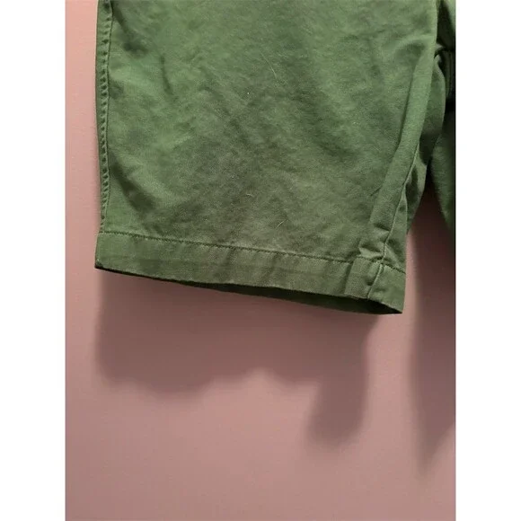 Lands’ End Chino Shorts Men's Size 35 Green Flat Front Casual Golf - Picture 4 of 10